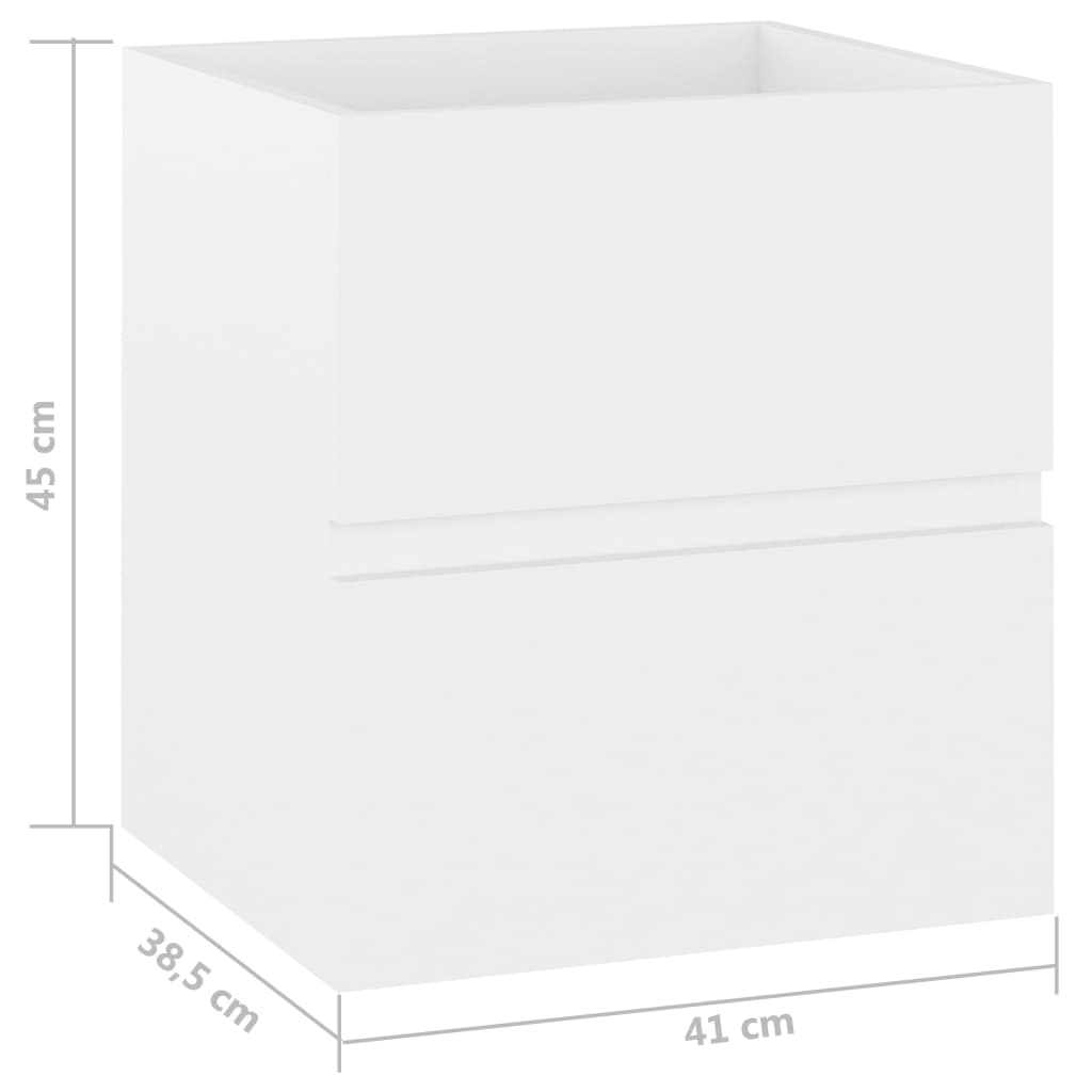 Mobile Lavabo Bianco 41x38,5x45 cm in Legno Multistrato | homemem39