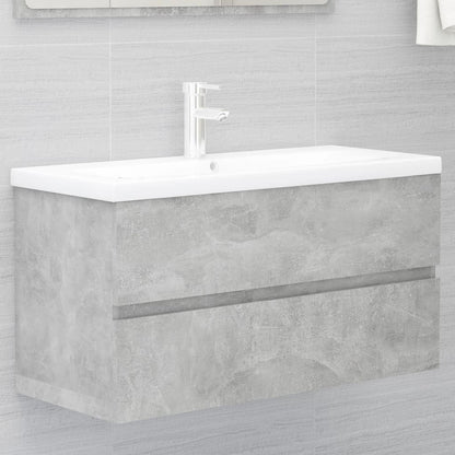 Mobile Lavabo Grigio Cemento 90x38,5x45 cm in Legno Multistrato | homemem39