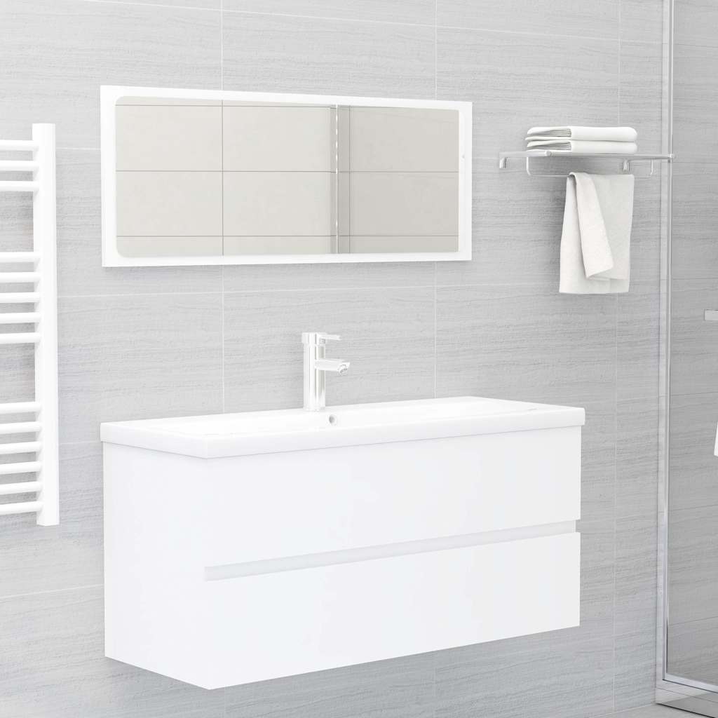 Mobile Lavabo Bianco 100x38,5x45 cm in Legno Multistrato