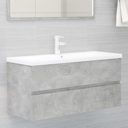 Mobile Lavabo Grigio Cemento 100x38,5x45cm in Legno Multistrato | homemem39