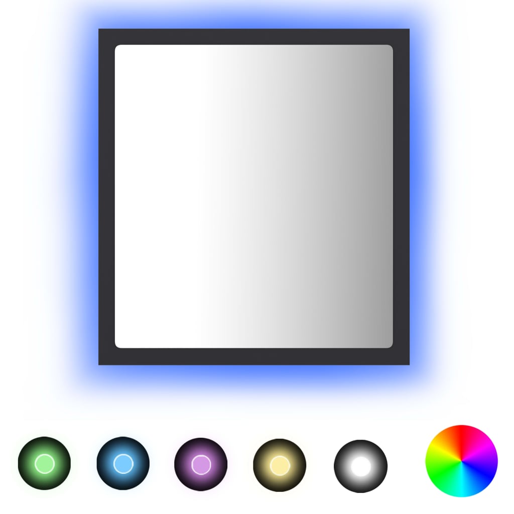 Specchio da Bagno a LED Grigio 40x8,5x37 cm in Acrilico - homemem39