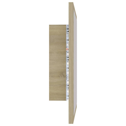 Specchio da Bagno LED Rovere Sonoma 40x8,5x37 cm in Acrilico - homemem39