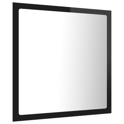 Specchio da Bagno LED Nero Lucido 40x8,5x37 cm in Acrilico - homemem39