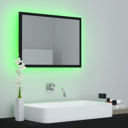 Specchio da Bagno a LED Nero 60x8,5x37 cm in Acrilico | homemem39