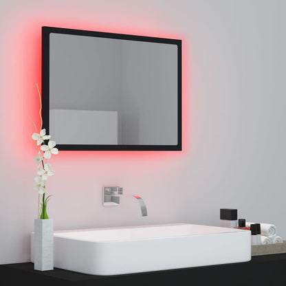 Specchio da Bagno a LED Nero 60x8,5x37 cm in Acrilico | homemem39