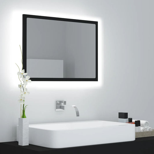 Specchio da Bagno a LED Nero 60x8,5x37 cm in Acrilico | homemem39