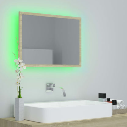 Specchio da Bagno LED Rovere Sonoma 60x8,5x37 cm in Acrilico | homemem39