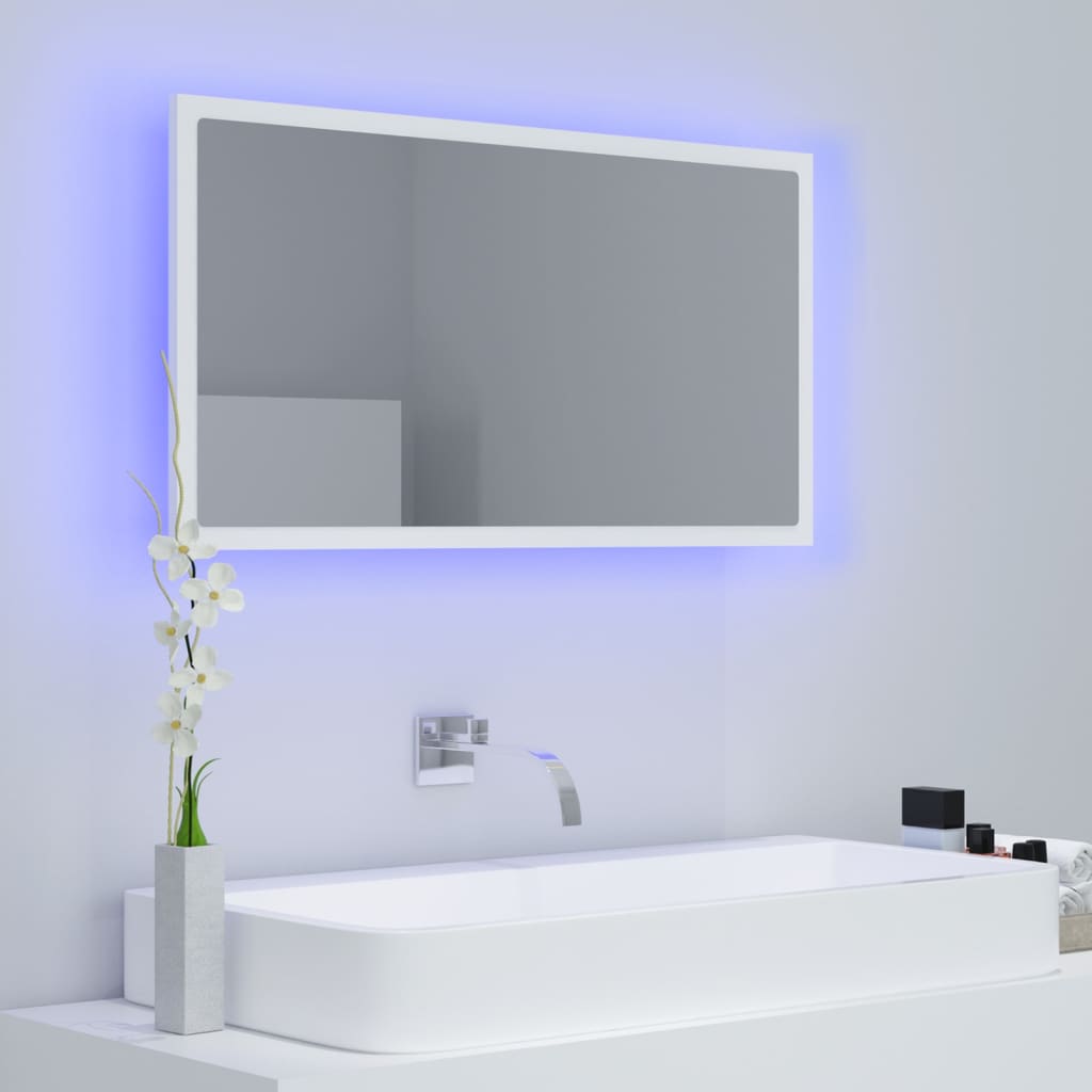 Specchio da Bagno con LED Bianco 80x8,5x37 cm in Acrilico | homemem39