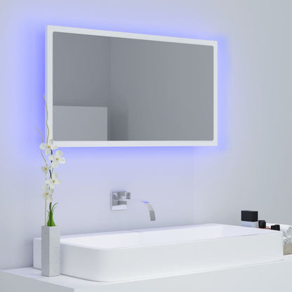 Specchio da Bagno con LED Bianco 80x8,5x37 cm in Acrilico | homemem39