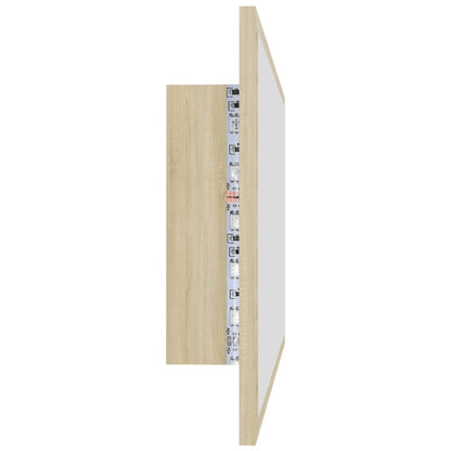 Specchio da Bagno LED Rovere Sonoma 80x8,5x37 cm in Acrilico - homemem39