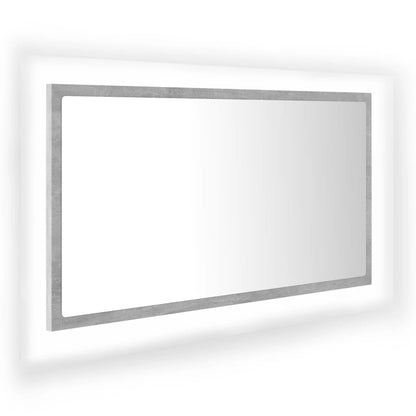 Specchio da Bagno a LED Grigio 80x8,5x37 cm in Acrilico | homemem39