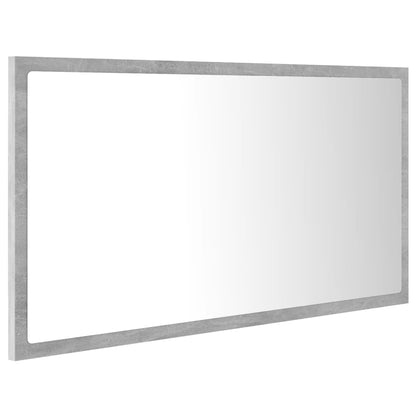 Specchio da Bagno a LED Grigio 80x8,5x37 cm in Acrilico | homemem39
