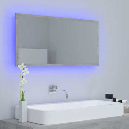 Specchio da Bagno a LED Grigio 90x8,5x37 cm in Acrilico | homemem39