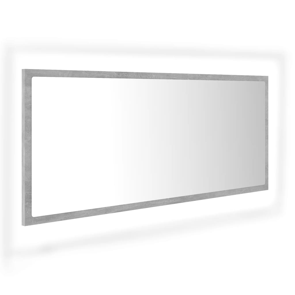 Specchio da Bagno a LED Grigio 100x8,5x37 cm in Acrilico | homemem39