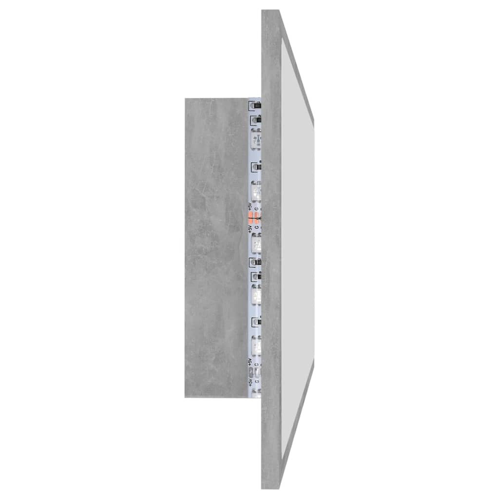 Specchio da Bagno a LED Grigio 100x8,5x37 cm in Acrilico | homemem39