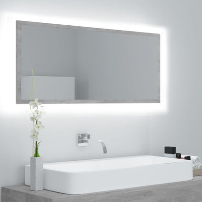 Specchio da Bagno a LED Grigio 100x8,5x37 cm in Acrilico | homemem39