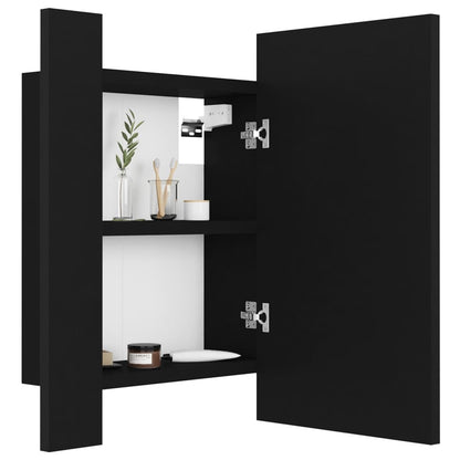 Armadietto a Specchio con Luci LED Nero 40x12x45 cm in Acrilico - homemem39