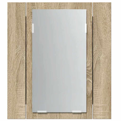 Armadietto a Specchio con Luci LED Rovere Sonoma in Acrilico - homemem39