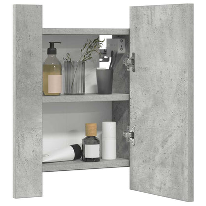 Armadietto a Specchio con Luci LED Grigio Cemento in Acrilico - homemem39