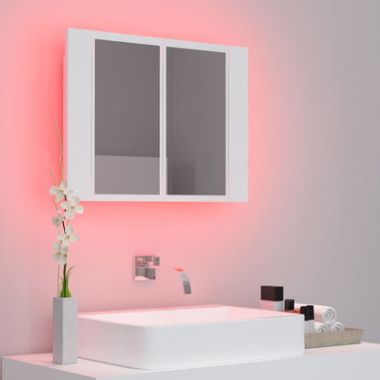 Armadietto a Specchio con Luci LED Bianco 60x12x45 in Acrilico - homemem39