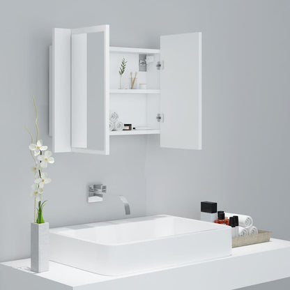 Armadietto a Specchio con Luci LED Bianco 60x12x45 in Acrilico - homemem39