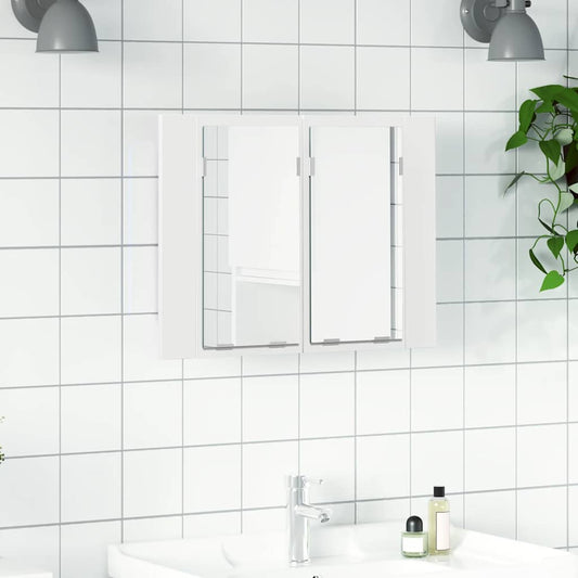 Armadietto a Specchio con Luci LED Bianco 60x12x45 in Acrilico - homemem39