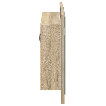 Armadietto a Specchio con Luci LED Rovere Sonoma in Acrilico | homemem39