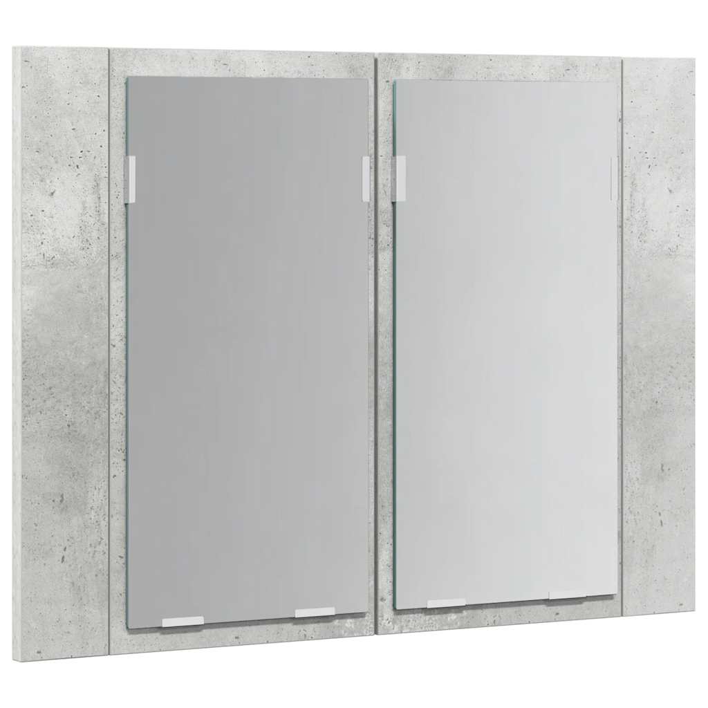 Armadietto a Specchio con Luci LED Grigio Cemento in Acrilico - homemem39