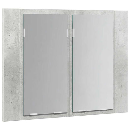 Armadietto a Specchio con Luci LED Grigio Cemento in Acrilico - homemem39