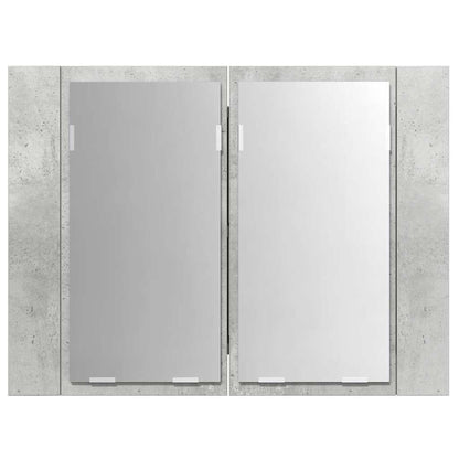 Armadietto a Specchio con Luci LED Grigio Cemento in Acrilico - homemem39