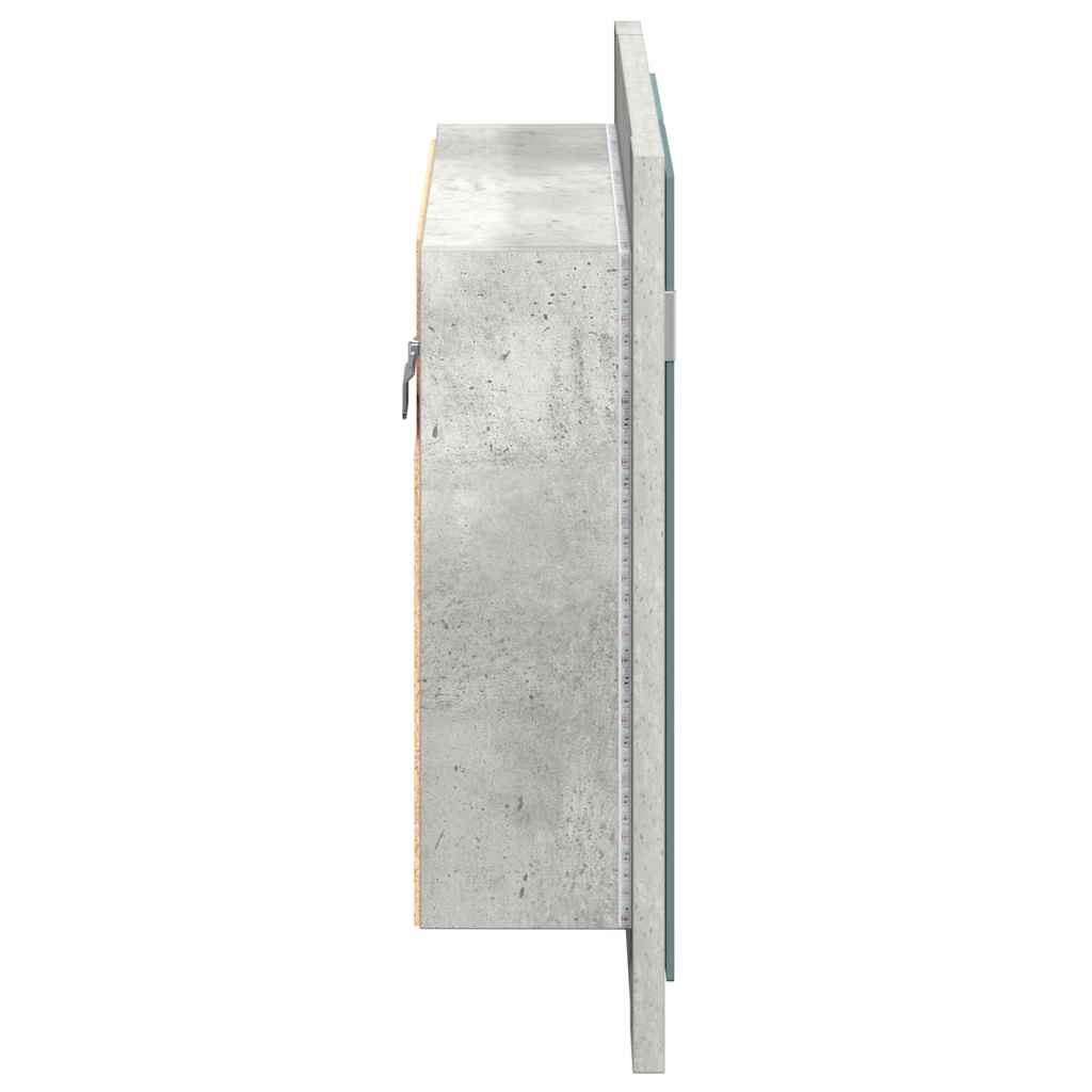 Armadietto a Specchio con Luci LED Grigio Cemento in Acrilico - homemem39