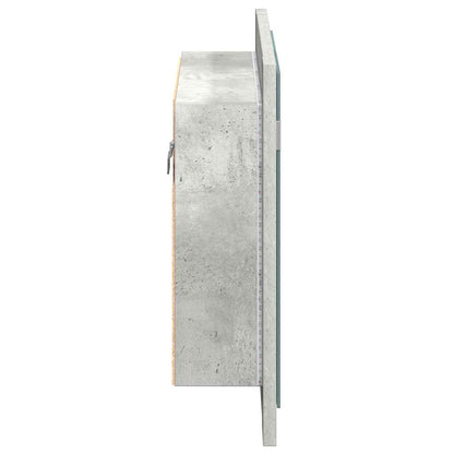 Armadietto a Specchio con Luci LED Grigio Cemento in Acrilico - homemem39