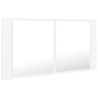 Armadietto a Specchio con Luci LED Bianco 90x12x45 in Acrilico - homemem39
