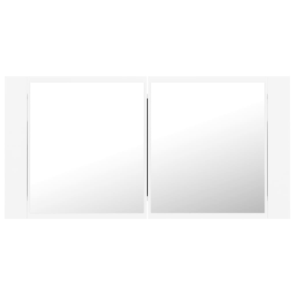 Armadietto a Specchio con Luci LED Bianco 90x12x45 in Acrilico - homemem39