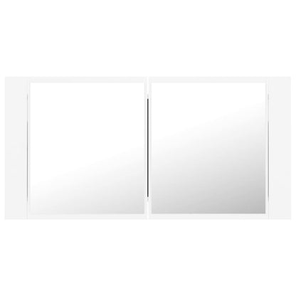Armadietto a Specchio con Luci LED Bianco 90x12x45 in Acrilico - homemem39