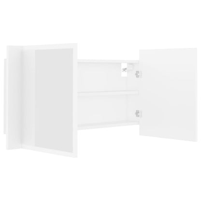 Armadietto a Specchio con Luci LED Bianco 90x12x45 in Acrilico - homemem39