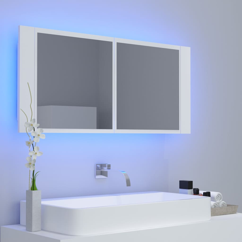 Specchio da Bagno con LED Bianco 100x12x45 cm in Acrilico - homemem39