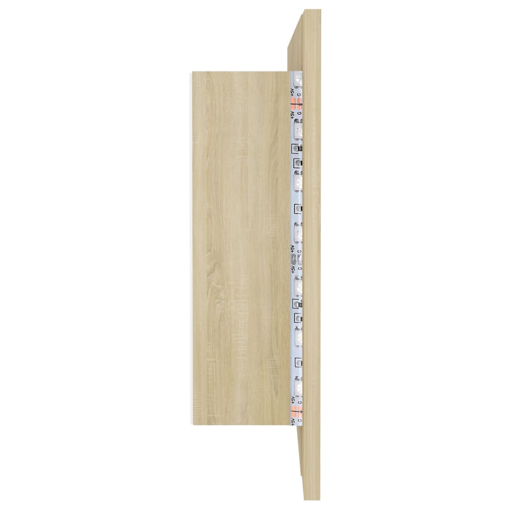 Armadietto a Specchio con Luci LED Rovere Sonoma in Acrilico | homemem39
