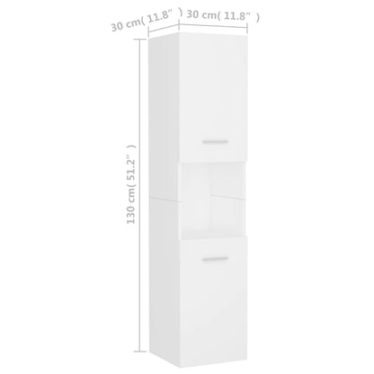 Mobile da Bagno Bianco 30x30x130 cm in Legno Multistrato - homemem39