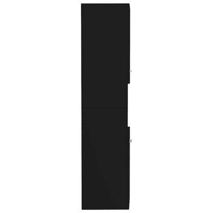 Mobile da Bagno Nero 30x30x130 cm in Legno Multistrato