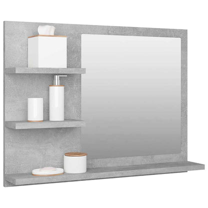 Specchio da Bagno Grigio Cemento 60x10,5x45 cm in Truciolato | homemem39