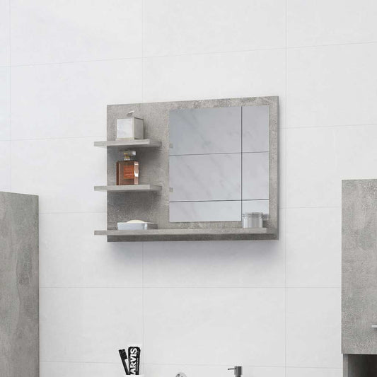 Specchio da Bagno Grigio Cemento 60x10,5x45 cm in Truciolato | homemem39