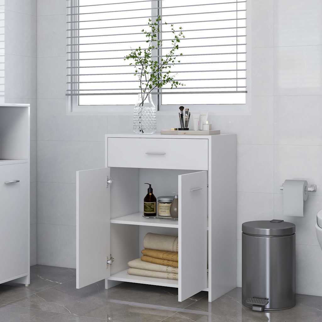 Armadio da Bagno Bianco 60x33x80 cm in Legno tecnico