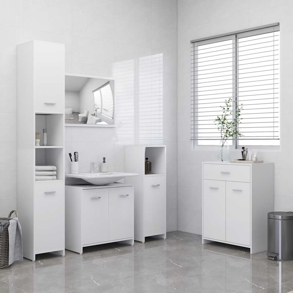 Armadio da Bagno Bianco 60x33x80 cm in Legno tecnico | homemem39