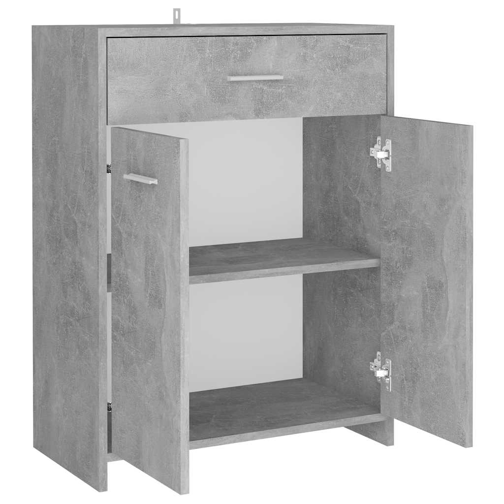 Mobile da Bagno Grigio Cemento 60x33x80 cm in Legno tecnico