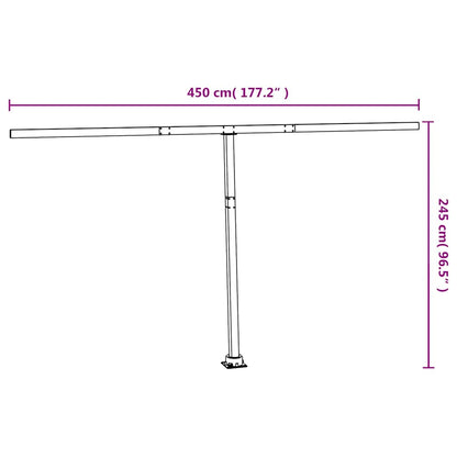 Set Pali per Tenda da Sole Bianco 450x245 cm Ferro - homemem39