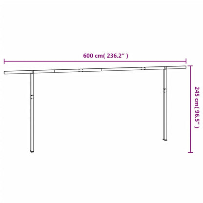 Set Pali per Tenda da Sole Bianco 600x245 cm Ferro