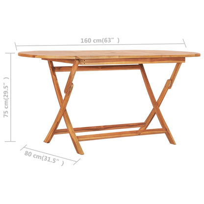 Set da Pranzo da Giardino 7 pz Pieghevole in Massello di Teak | homemem39