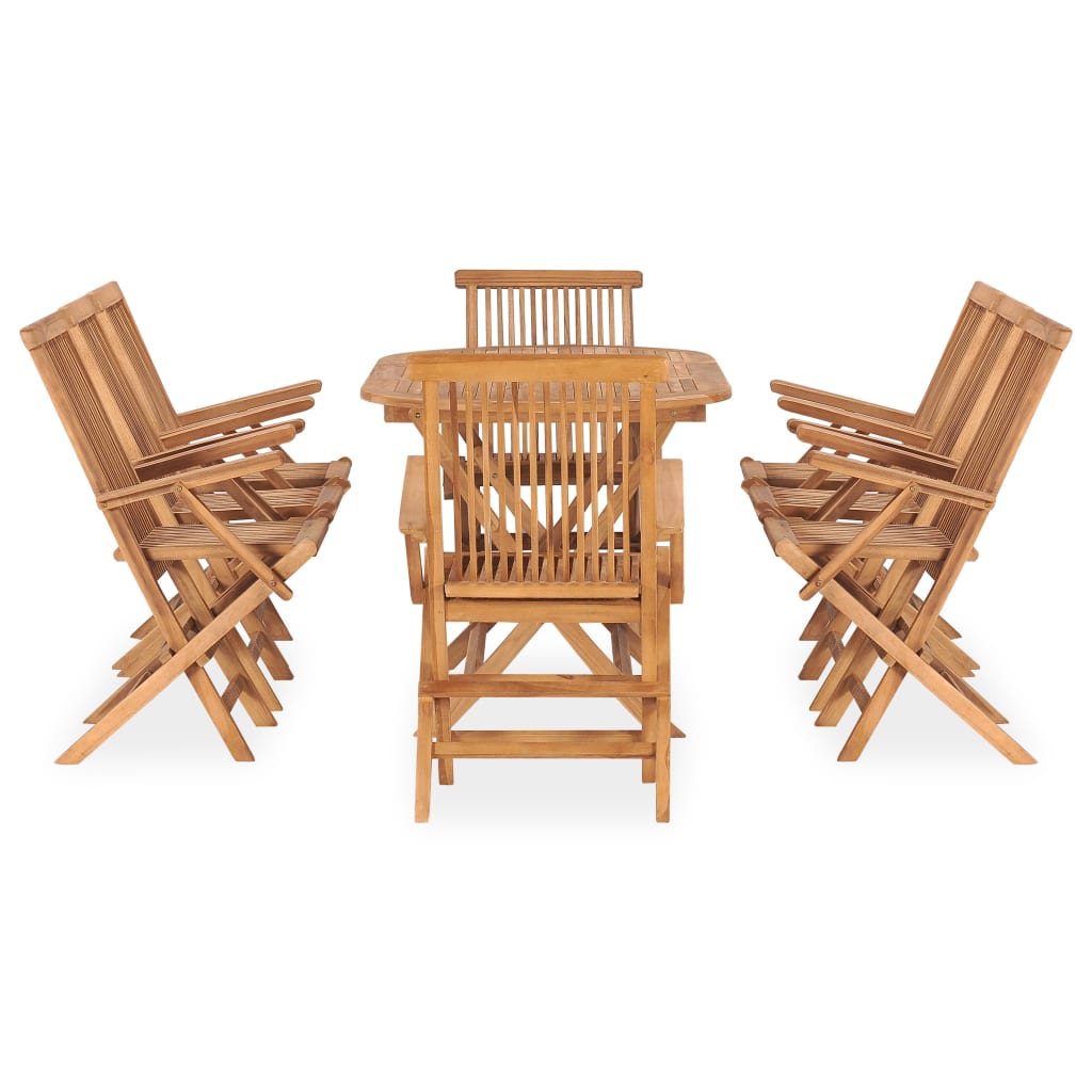 Set da Pranzo da Giardino 9 pz Pieghevole in Massello di Teak | homemem39