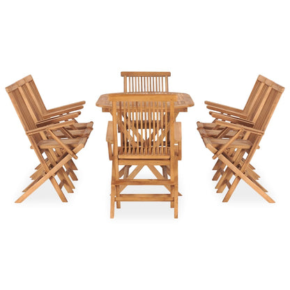 Set da Pranzo da Giardino 9 pz Pieghevole in Massello di Teak | homemem39